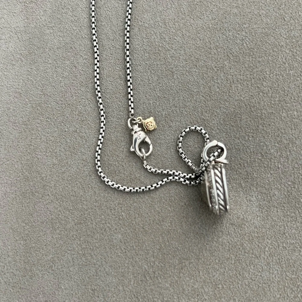 Authentic David Yurman Albion Prasiolite Pendant Sterling Silver - Picture 7 of 7